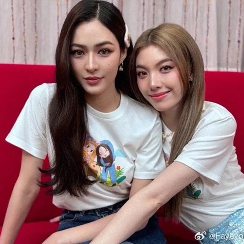 Thai Drama The Secret of Us LingOrm Ling Ling Cartoon Print Short Sleeve T Shirt Women Men Aesthetic Graphics Tshirt Cotton Tees