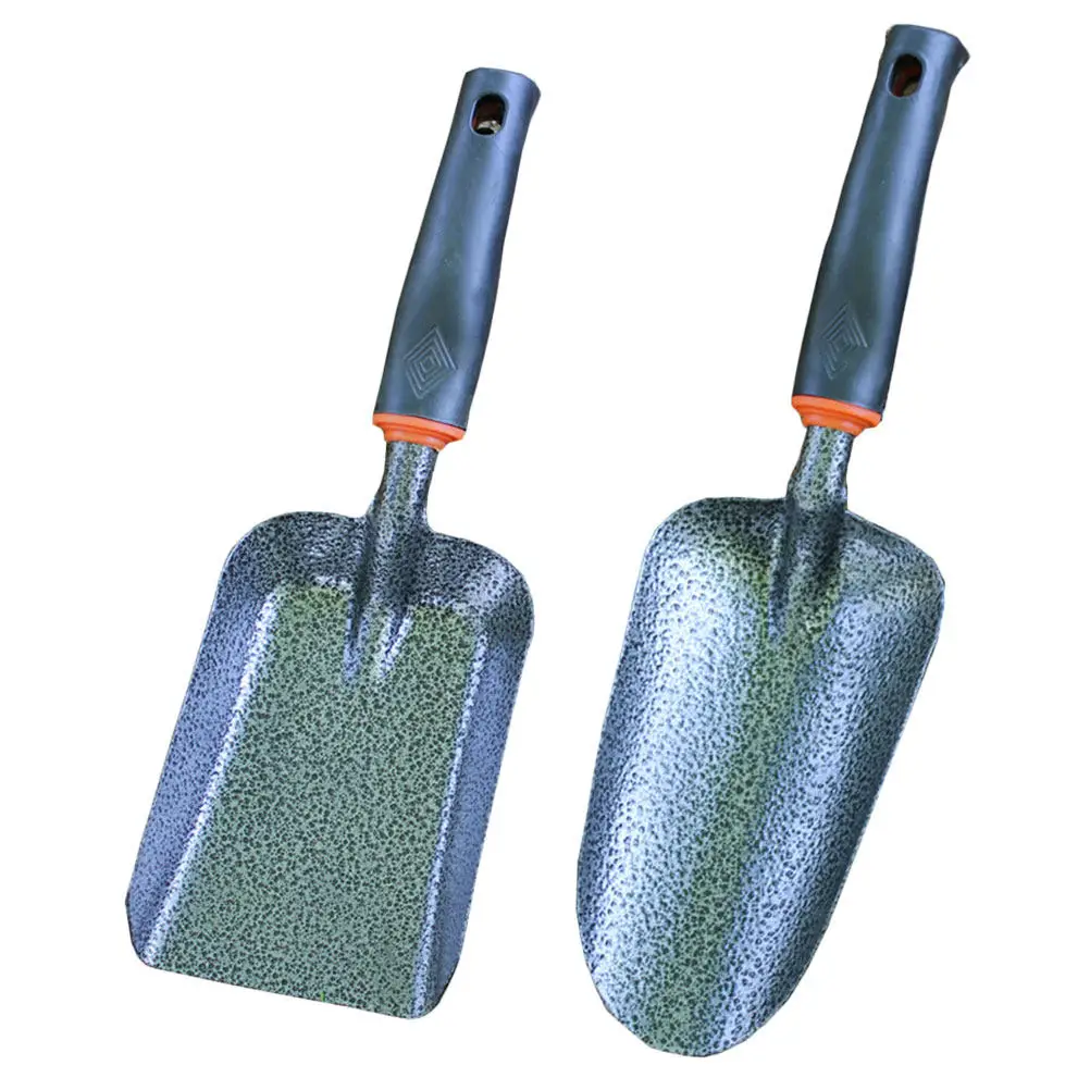 Garden Soil Loosening Shovels 2 Piece Iron Hand Trowel Set with Non Slip Handles for Planting Transplanting