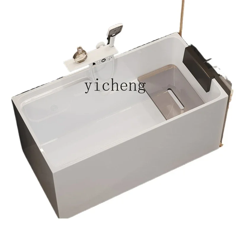 

deep bubble freestanding acrylic bathtub household walk-in bidet small apartment bathtub living room decoration