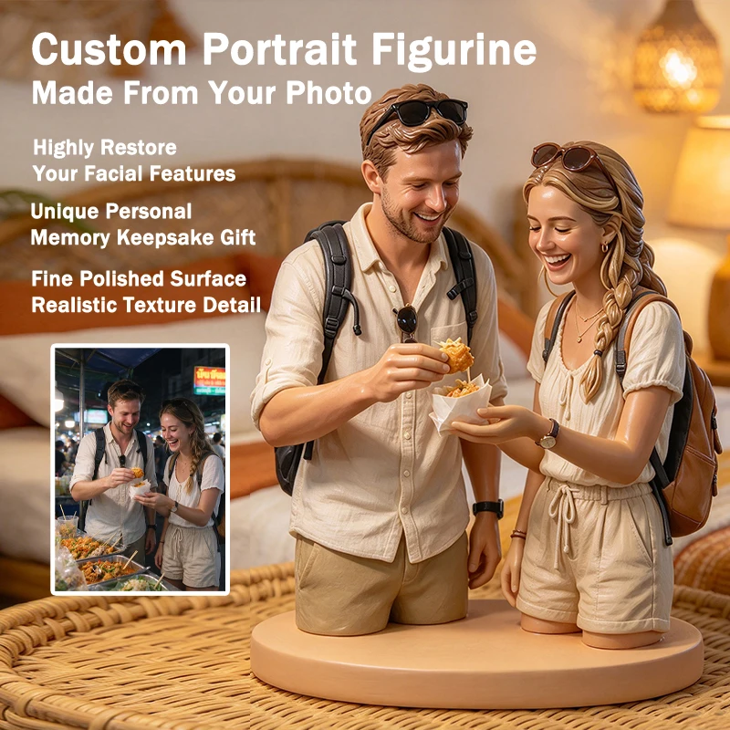Personalized 3D Printed Human Statue Custom 3D Portrait Figurine Made With Your Photo Customized Keepsake Gift for Wedding