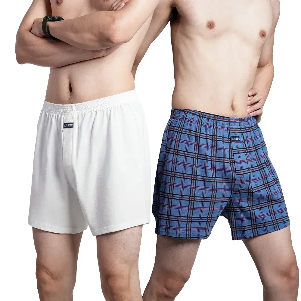 2024 Boxer en coton pour hommes 100% sous-vêtements prépuce taille haute grand caleçon décontracté à carreaux grande taille Aro Alo Allo pantalon