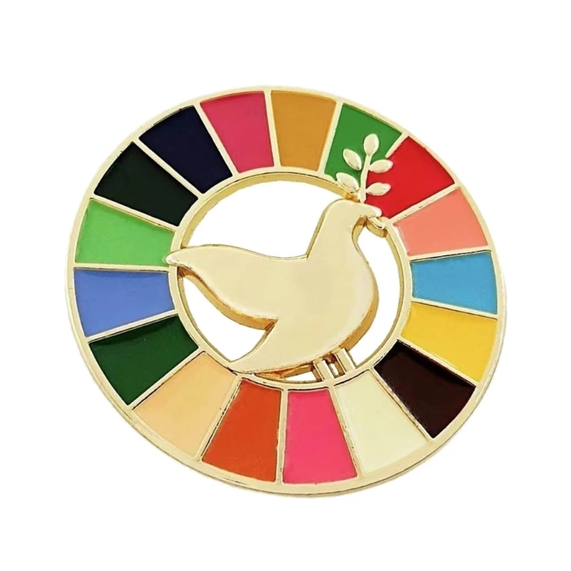 Peace Dove Enamel Lapel Pin Colorful Brooch Sustainable Development Goals Metal Badge Jewelry for Clothes Backpack