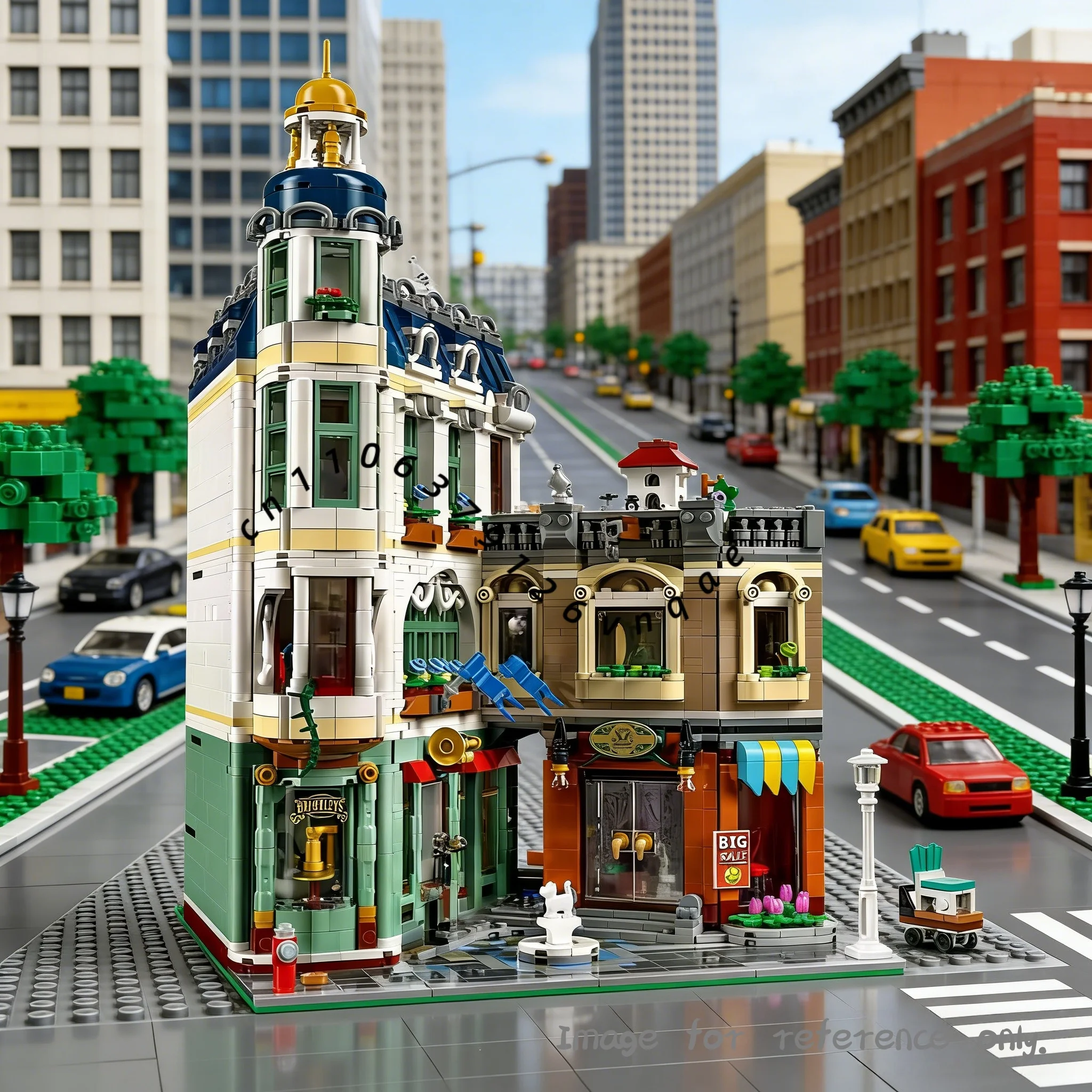 Blocs de construction créatifs pour la création de vues de rue, compatibles avec les briques de construction modulaires, jouets et cadeaux pour enfants