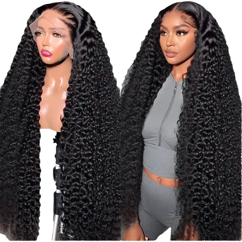 Deep Wave Frontal Wig Hd Lace Wigs On Clearance Sale 13x4 13x6 Water Wave Curly Human Hair Wig 30 Inch Lace Front Wig Human Hair