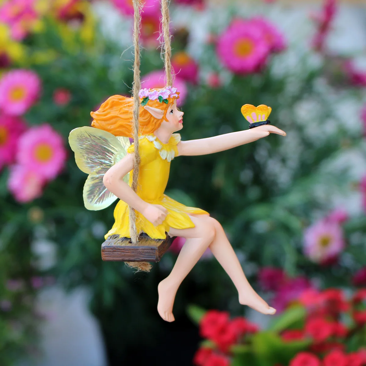 

Glow-in-the-Dark Fairy Decor - Colorful Resin Angels for Night Gardens