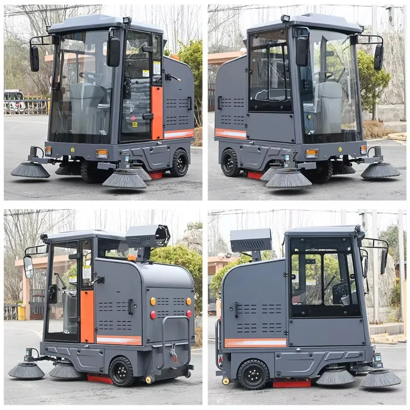 Commercial Fully Enclosed Sweeping Machine for School Roads Cleaning Fallen Leaves, Dust and Dirt Floor Sweeper Machine Vehicle
