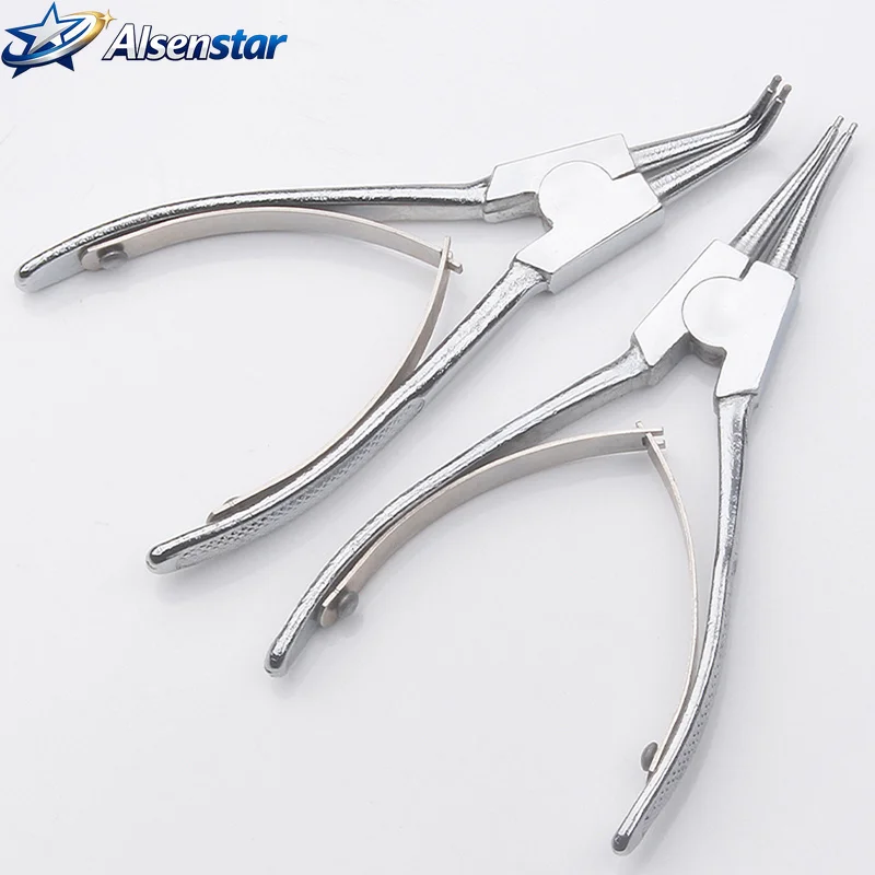 Hole diameter 1.2mm, door handle pin lock ring pliers, precision card ring pliers, straight/angled lock ring pliers 6 inches,
