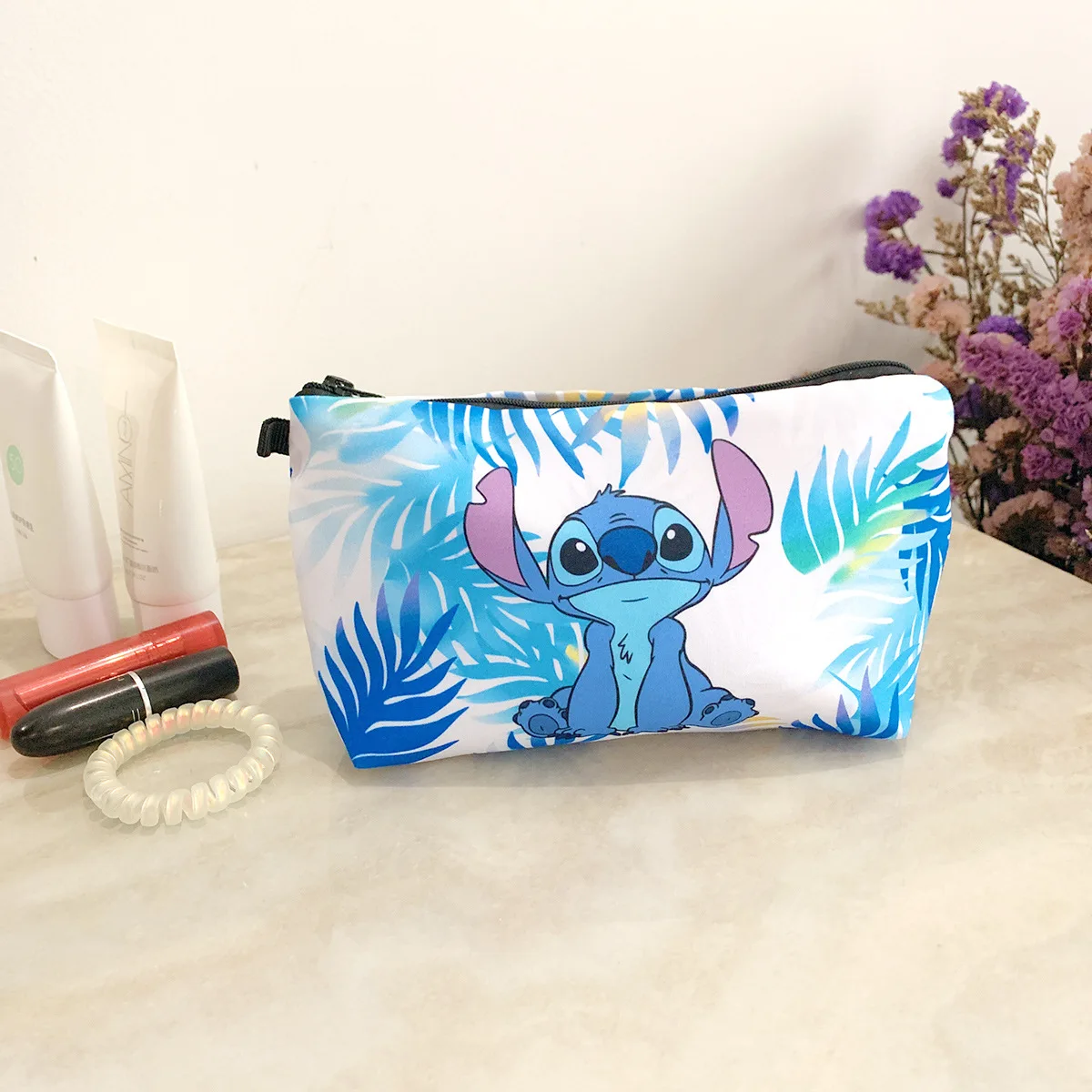 Disney Stitch Makeup Bag Kawaii Dumbo Cosmetic Bag Anime Cartoon Stich Washing Bag Pencil Case 2023 Girl Christmats Gifts