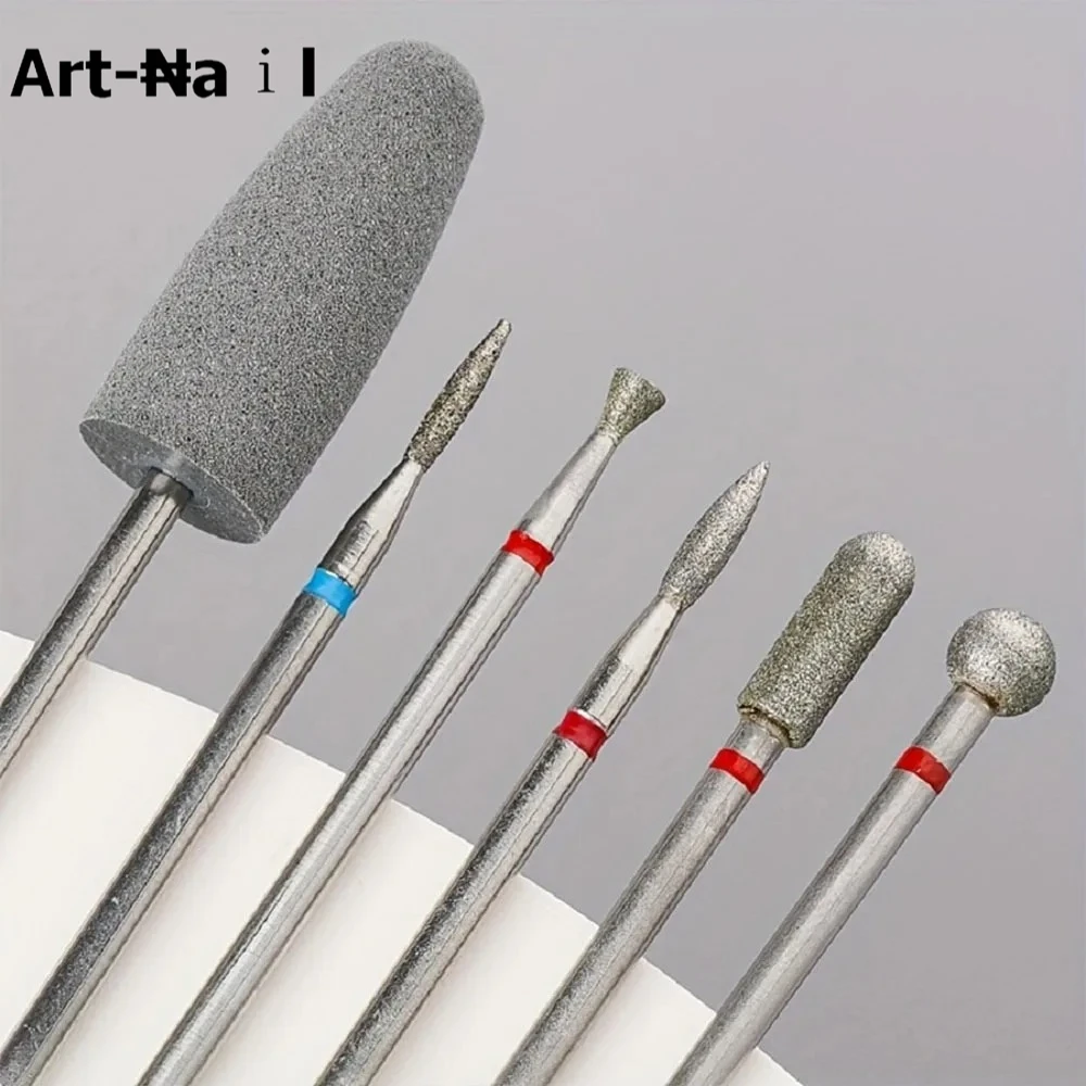 6Pcs Diamond Sand Nail Files Drill Cuticle Polishing Bit Nail Grinding Head Electric Manicure Set for Removing Acrylic Nails Gel