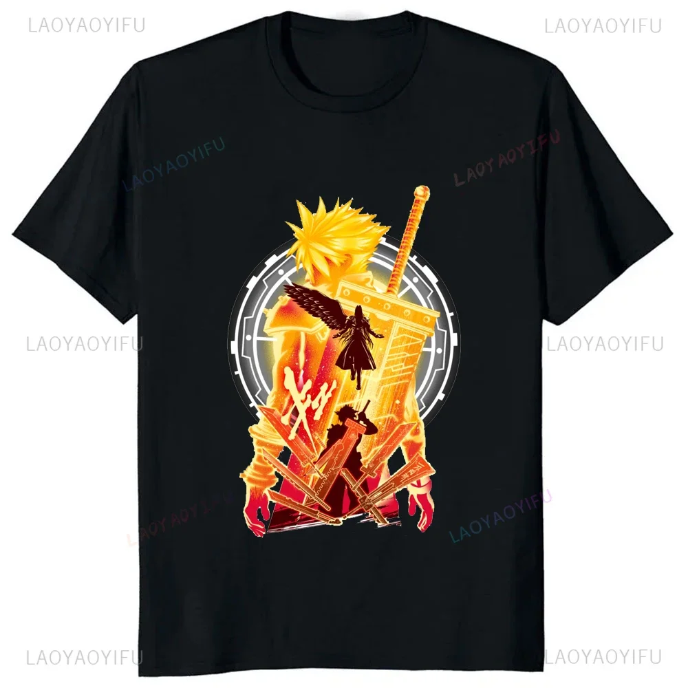 Action RPG Final Fantasy Creative Printed Man Tshirt VII Remake Harajuku Japan Game T-shirt Streetwear Hipster Comfort Tees