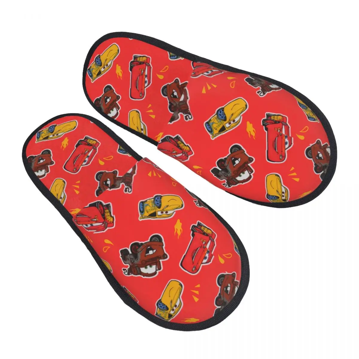 

Пользовательские гостевые тапочки Lightning McQueen для спа-женщин, автомобильные тапочки, домашние тапочки