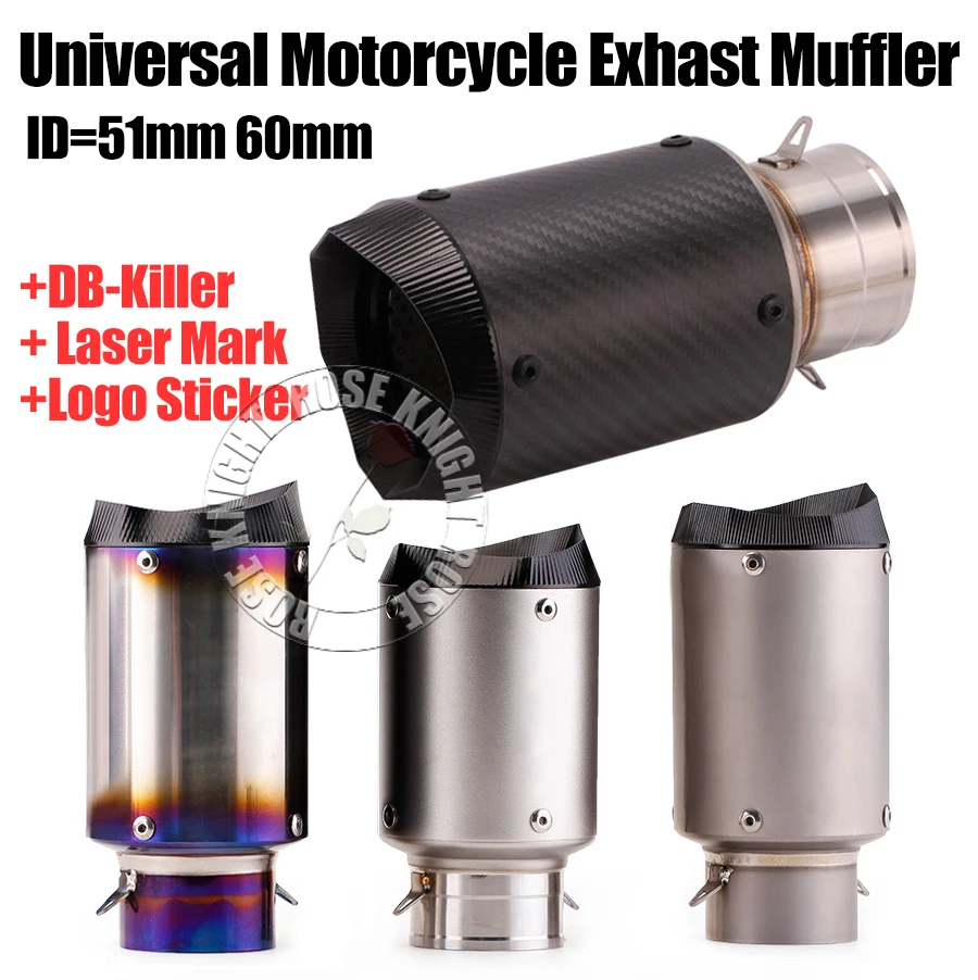 Universal 51mm 60mm Motorcycle Exhaust Muffler Escape For Kawasaki Honda Yamaha KTM AR Motorcycle Exhaust Modifiction Accessorie