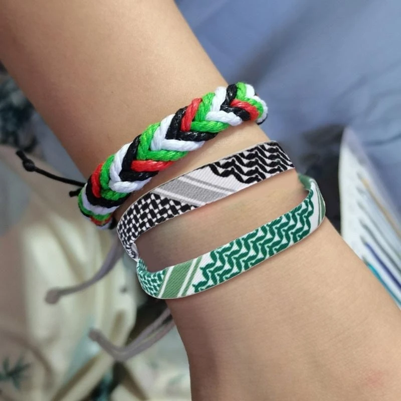 4Pcs Adjustable Woven Bracelet Wrist Chain Set In Arabian for Men Women