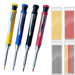 Metal Solid Carpenter Pencil For Deep Hole Marker With Refill Leads Marking Woodworking Deep Hole Mechanical Pencils Stationery