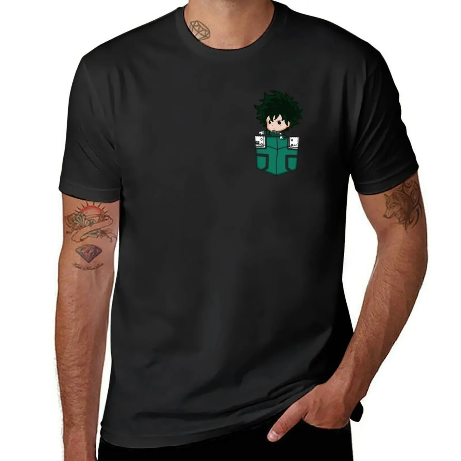 Midoriya Pouchie Shirt - In Pocket T-Shirt customs aesthetic clothes anime Men's t-shirts