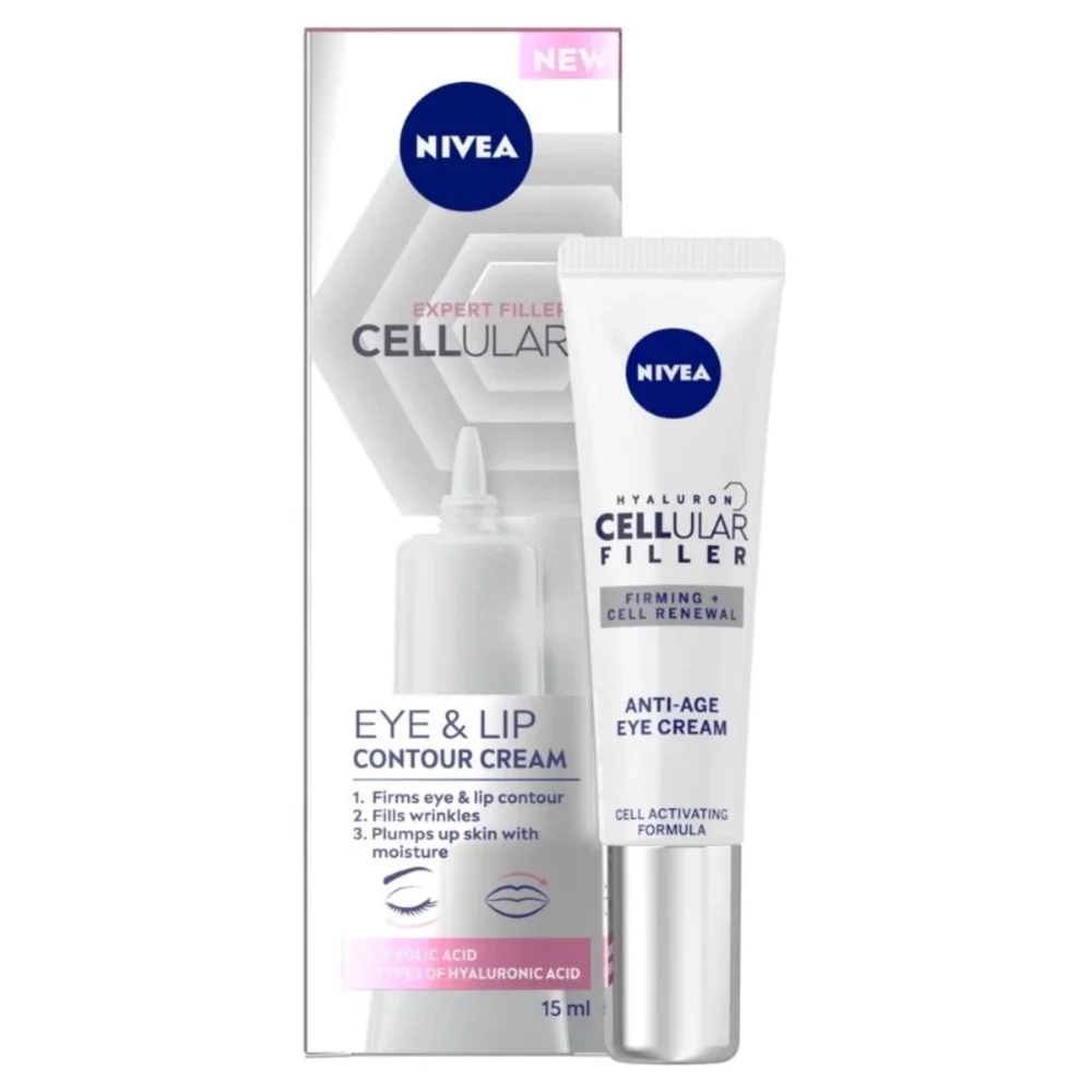 NIVEA Hyaluron Cellular Firming Cell Renewal Anti-age Eye Cream 15ml Anti-wrinkle Moisturizing Nourishing Repairing Skin Care