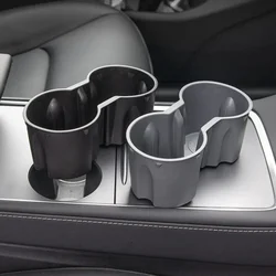 Water Cup Holder For Tesla Model 3 Y Highland 2024 2023 2022 Accessories Center Console Organizer TPE Insert Storage Box Holder