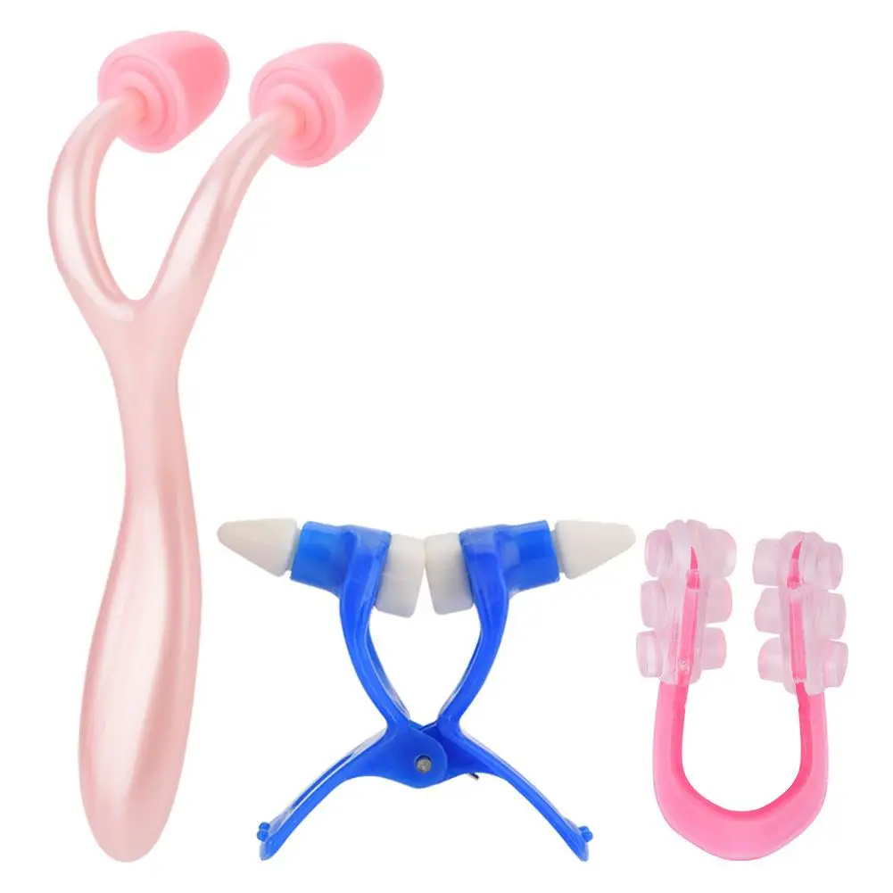 3pcs Nose Up Shaping Massage Roller Clip Set for Bridge Straightening and Lifting - Beauty Nose Clip Corrector Face Care