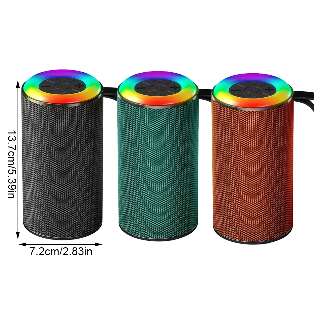 Alto-falante portátil bluetooth com som hifi à prova d'água e chamadas mãos-livres led luz fria para festa ao ar livre alto-falante de som