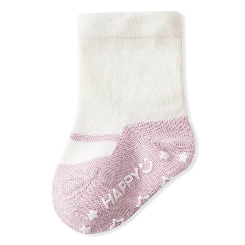 Spring and Autumn Baby New Korean Two-color Fashion Children\'s Non-slip Spot Breathable Comfortable Soft Cotton Socks