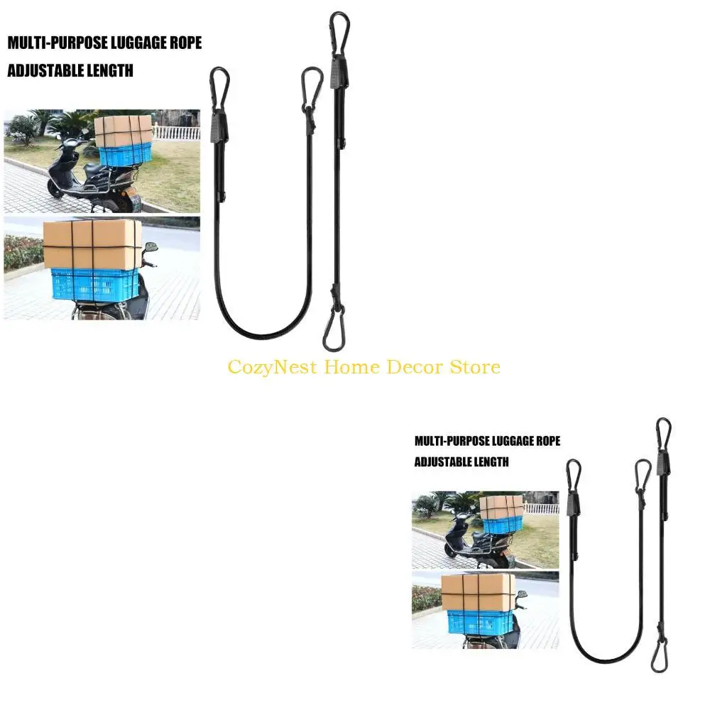 92MF Black Stretch Securing Cord Tensioning Elastic Straps for Garage Organization