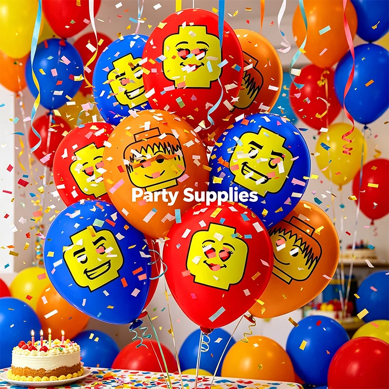 Building Block Party Balloon 12 Inch Latex Balloon Shower Decoration for Birthday Party Decoration Supplie - view 2
