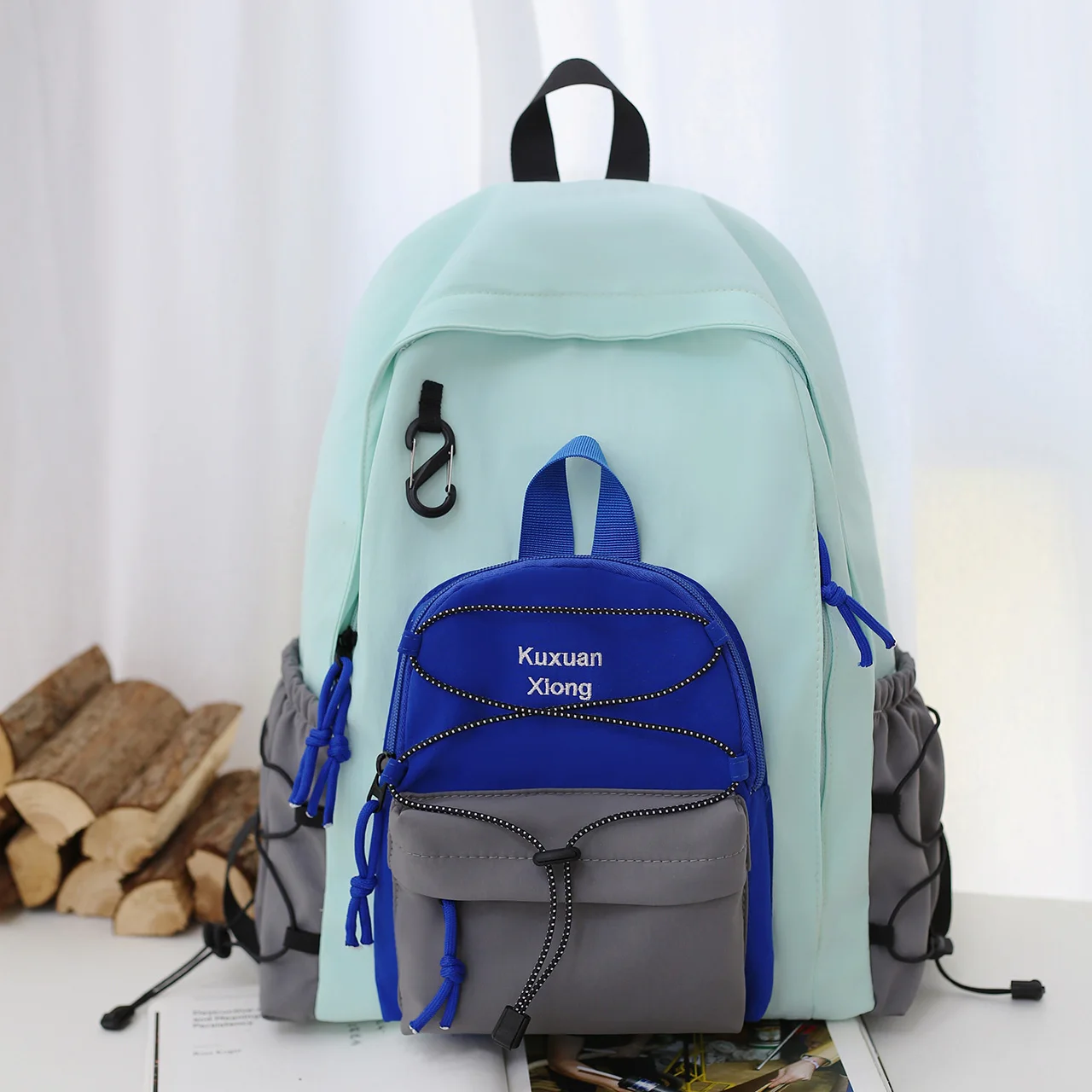 Color Block Hiking Backpack Casual Travel Daypack Outdoor Camping School Backpack Fashion Contrast Color Student Rucksack