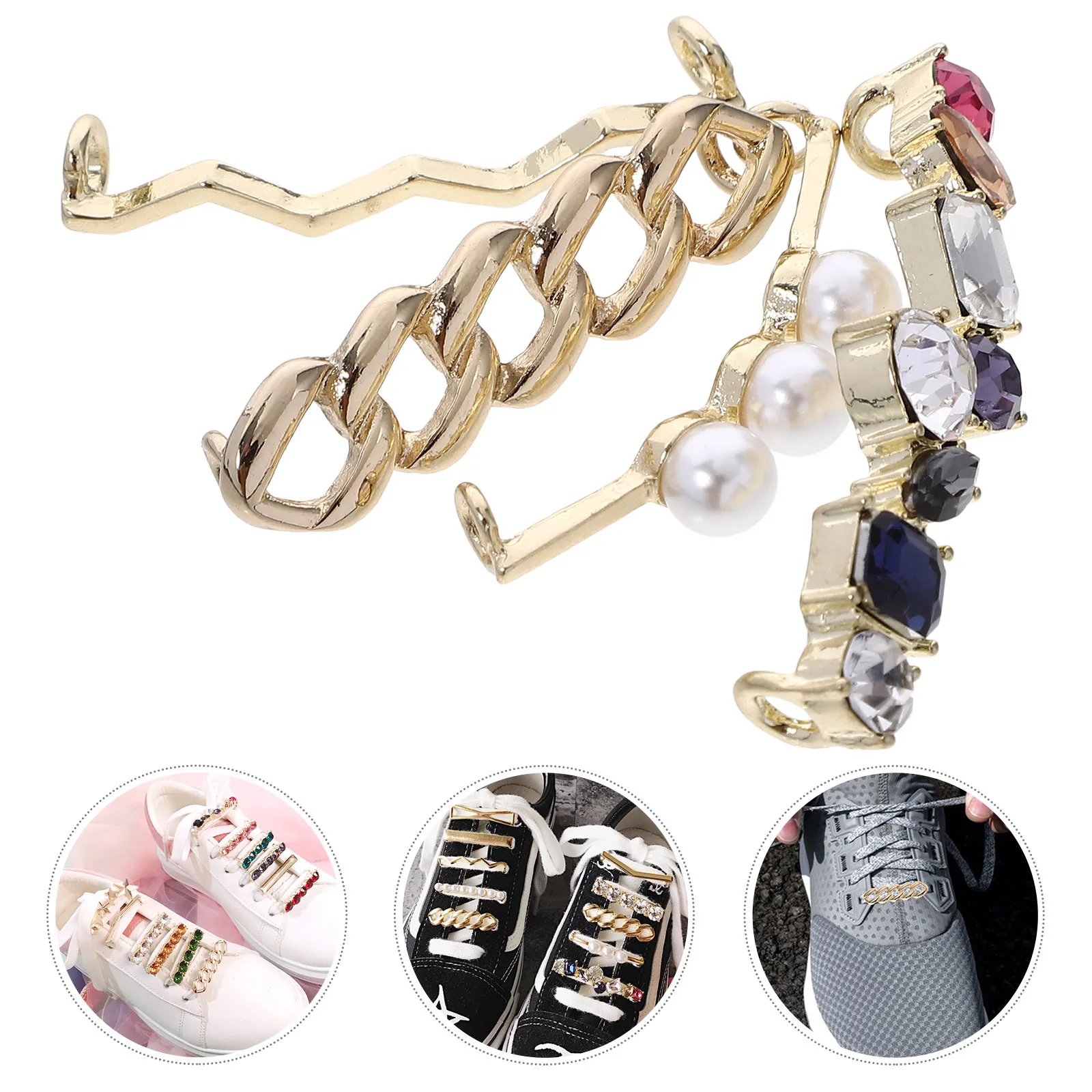 

4pcs Metal Rhinestone Shoe Buckle Alloy Shoelace Clip For Women Shoes Decor Diy Creative Charm Accessory Bright Colorful Design