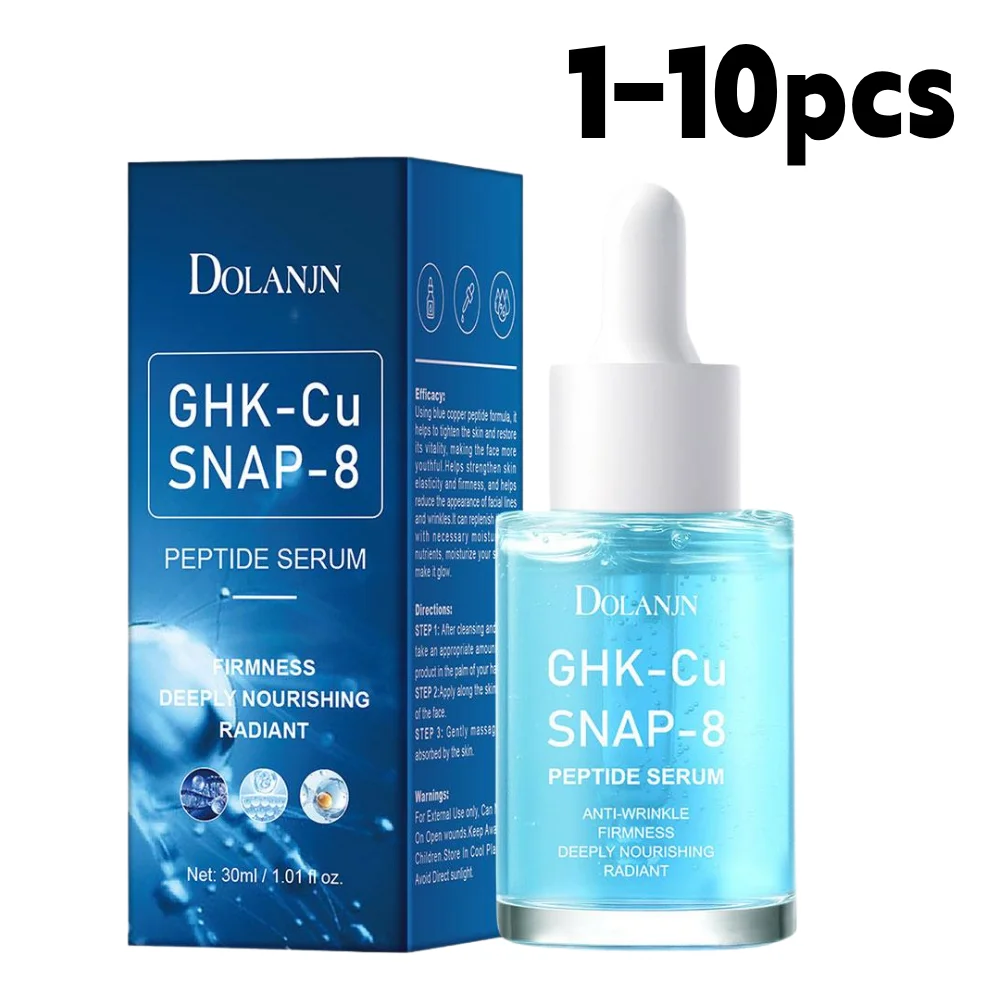 30ml GHK-Cu Copper Peptides Facial Serum SNAP-8 Peptide Face Serum Collagen Skin Serum Faded Fine Lines Moisturizing Hydration