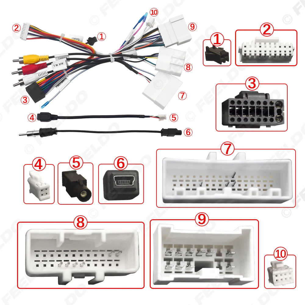 Car Audio 16PIN DVD Player Power Calbe Adapter For Renault Captur Kadjar 2015 Stereo Plug Wiring Harness