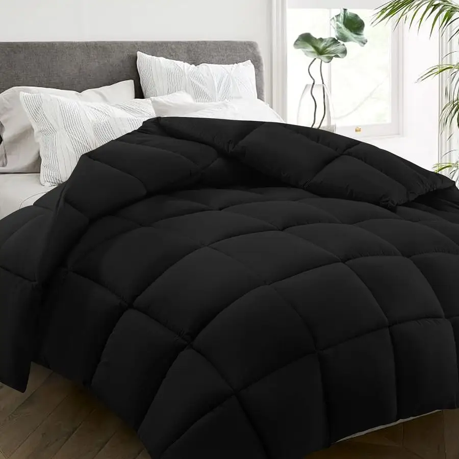 

All Season Queen Size Bed Comforter Cooling Goose Down Alternative Quilted Duvet Insert with Corner Tabs Winter Warm Machine Was