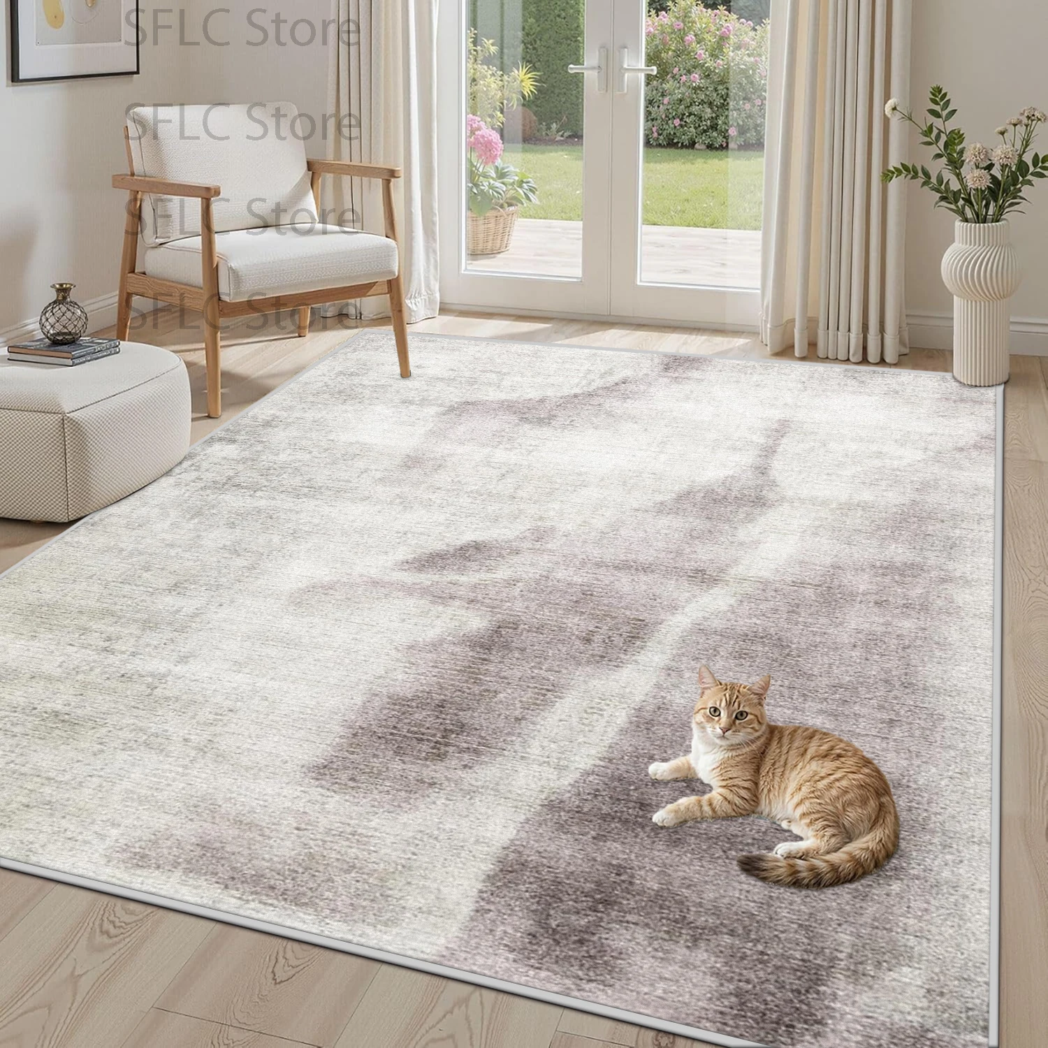 Modern Light Colored Style Living Room Pet Mat Antiskid Washable Bedroom Bedside Floor Carpet Soft Plush Lounge Large Area Rug