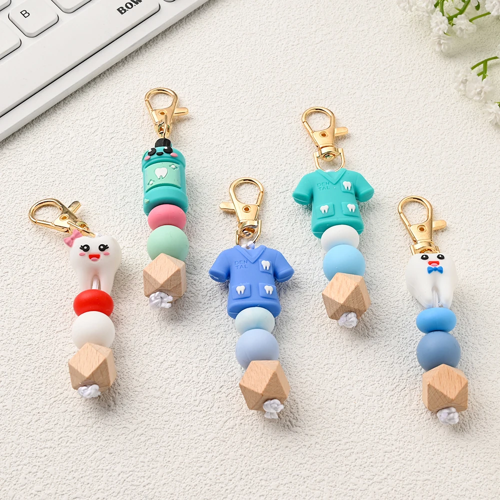 

1 шт. силиконовый брелок-подвеска в стиле стоматологии для коляски, сумки, ключей, силиконовые декоративные аксессуары