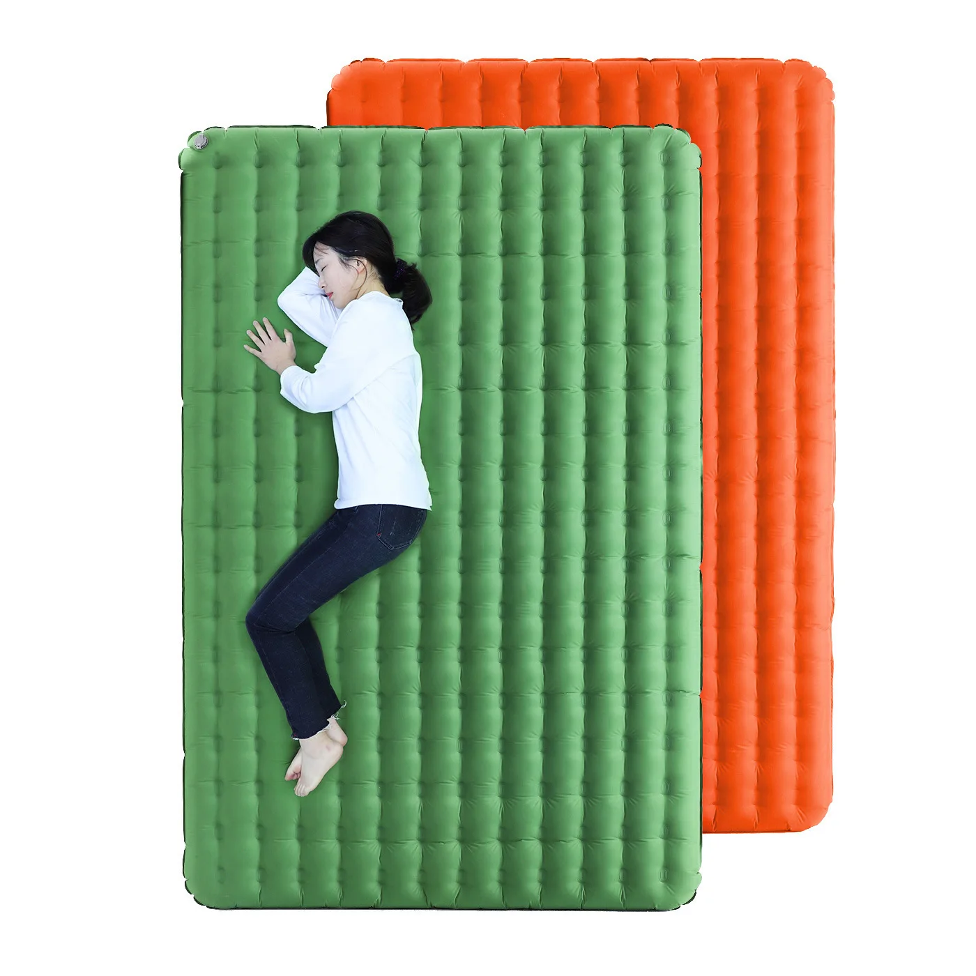 

Outdoor TPU Thickened Camping Mattress 200x135x12cm Air Sleeping Mat 2 Person Moisture-proof Inflatable Cushion (no pump)