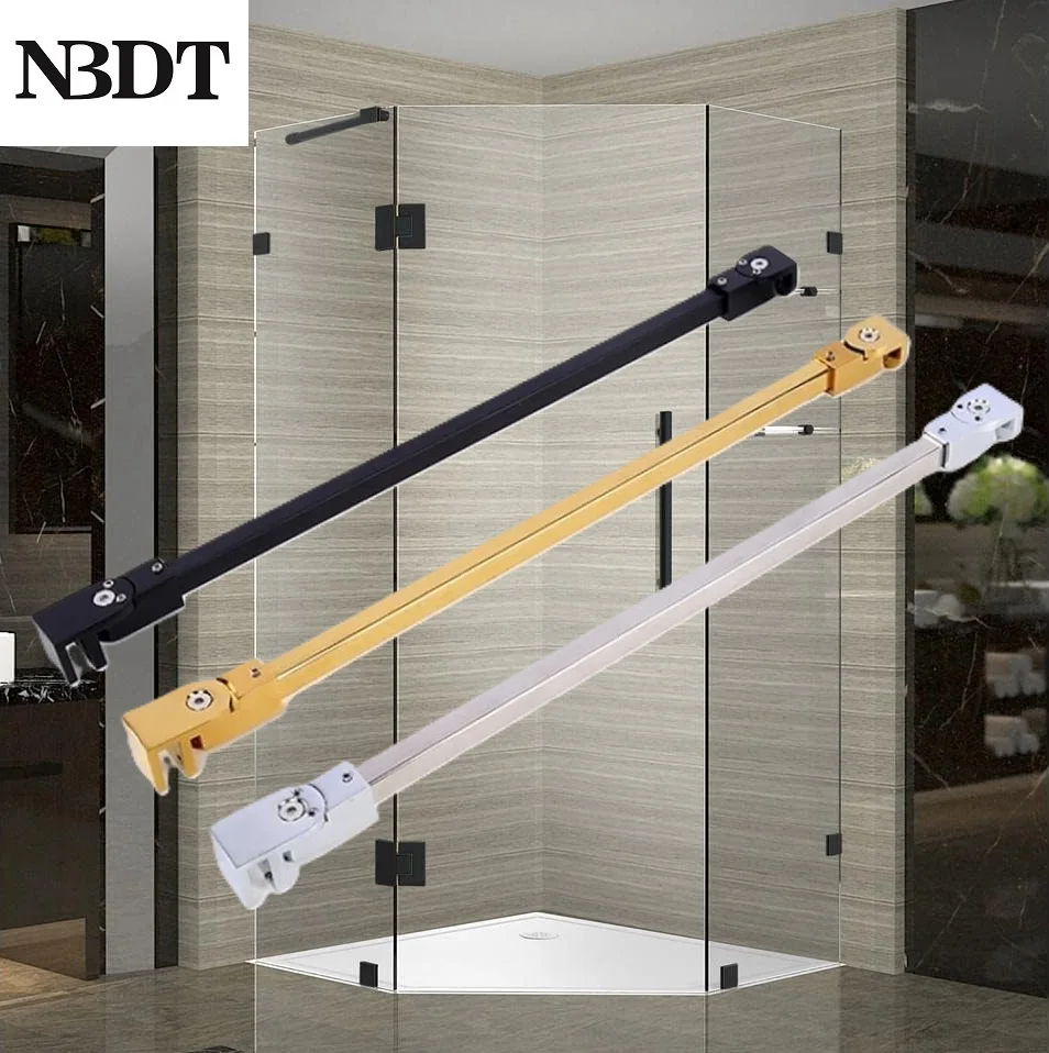 1Pc Shower Enclosure Reinforcement Bar Angled Bracing Fixer Swaying Prevention Rose Gold Black Shiny Polish