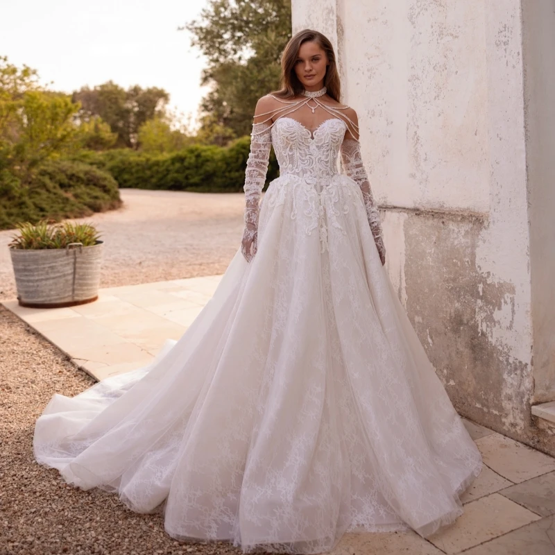 

Luxury Light Champagne Dubai Arabic Mermaid Wedding Dresses Applique Lace Beads Court Train Wedding Dress Bridal Gowns vestidos