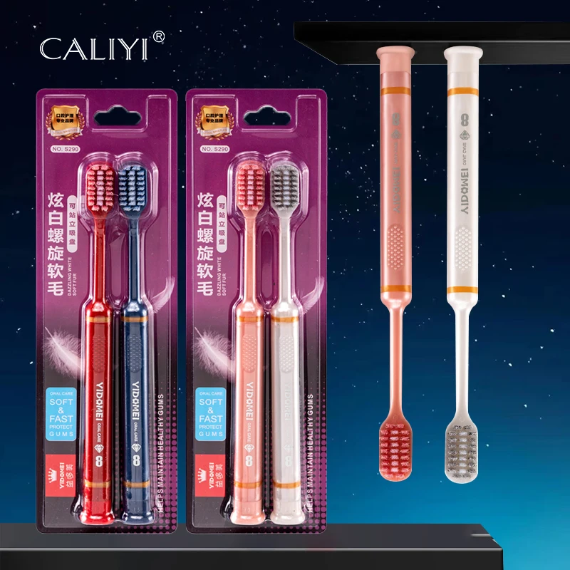 

2/4 PCS Stand-up Suction Cup Toothbrushes Soft Bristle Teeth Whitening Brushes Toothbrushes Dental Oral Care Travel Essentials