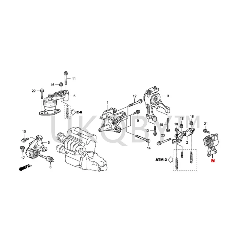 50850-SFE-003 RB1/3 Wave box suspension foot