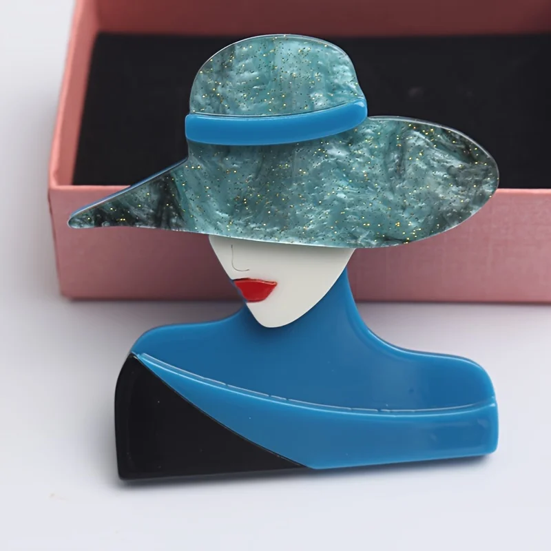 Neue Acryl Charakter Mädchen Brosche Mode Frauen Figur Kleidung Pins