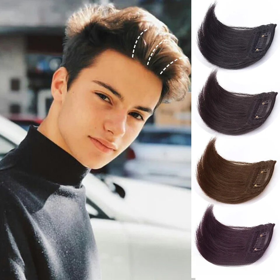 One-piece Natural Human Hair Forehead Hairline Toupee Men's Capillary Prosthesis Thin Skin Hairpiece Replacement System RemyHair