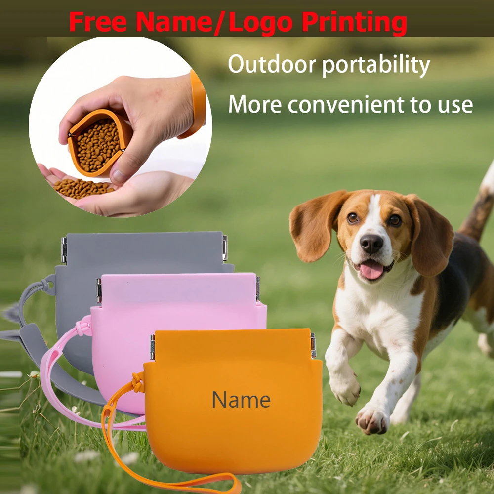 Free Name Printing Pet Dog Food Bag LOGO Personalized Printing Silicone Material Fade-Resistant Dog Gift