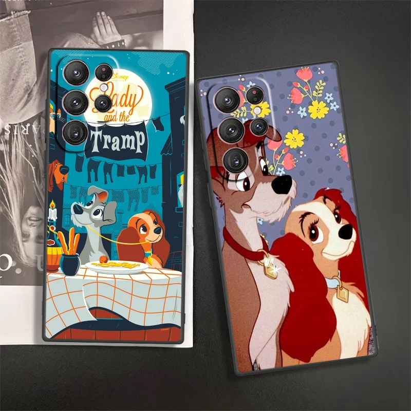 Disney Lady And The Tramp Phone Case For Samsung S24 S23 S22 S21 S20 FE S10 S10e Ultra Plus Lite Black Soft Cover