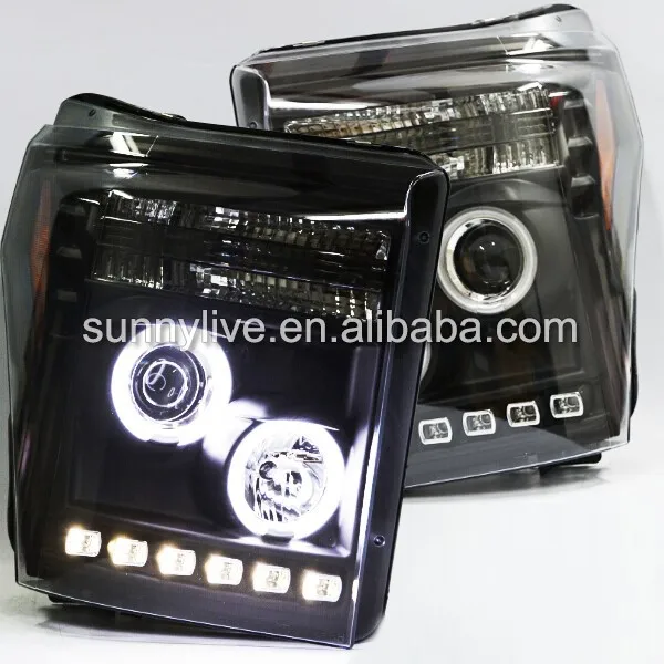 

2011-2014 Year for FORD F-250 F 350 F450 Super Duty F250 LED Head Lights F250 LED Angel Eyes Black Color V1