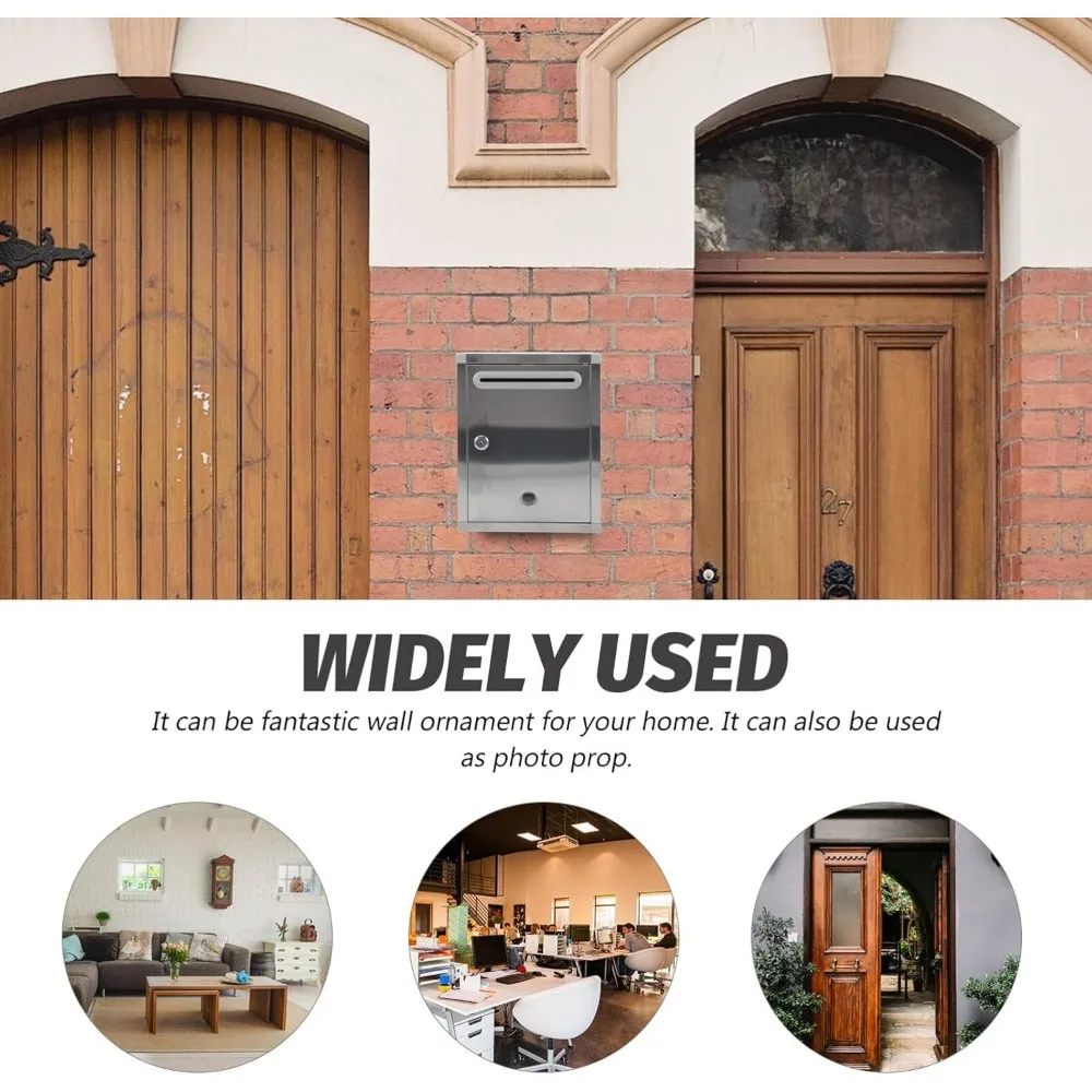 حامل صندوق بريد بقفل داخلي وخارجي، صندوق تخزين صحف آمن على الحائط لتوصيل البريد الآمن