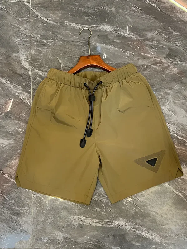 

Мужские повседневные брюки из ледяного шелка с быстрым высыханием, прямого кроя, длиной до колена, летние, для отдыха, модные, молодежные