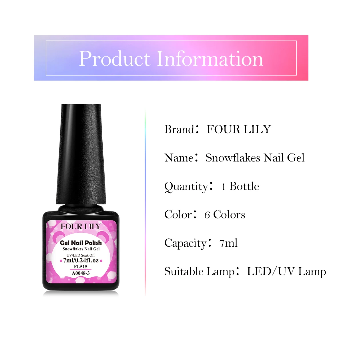 7ml Snowflake Gel Nail Polish UV LED Semi Permanent Milky White Pink Glitter Snow Sequins Gel Nails Art Design Varnish Manicure