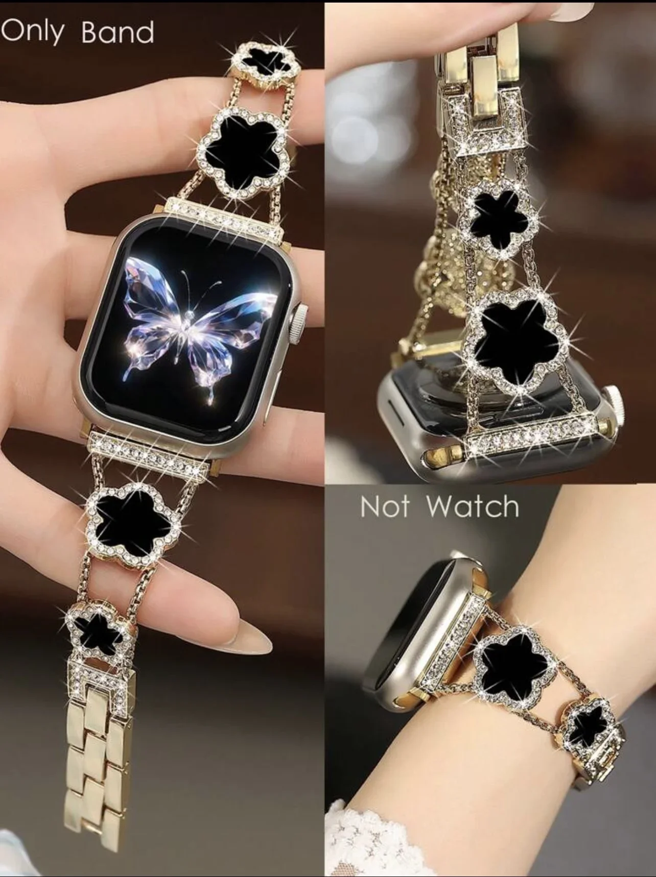 Nice Bling Metal Bracelet Link for Apple Watch Band Women Series 11/8/7/6/10/9 40mm 41mm 38mm 42mm 44mm 45mm 46mm Strap