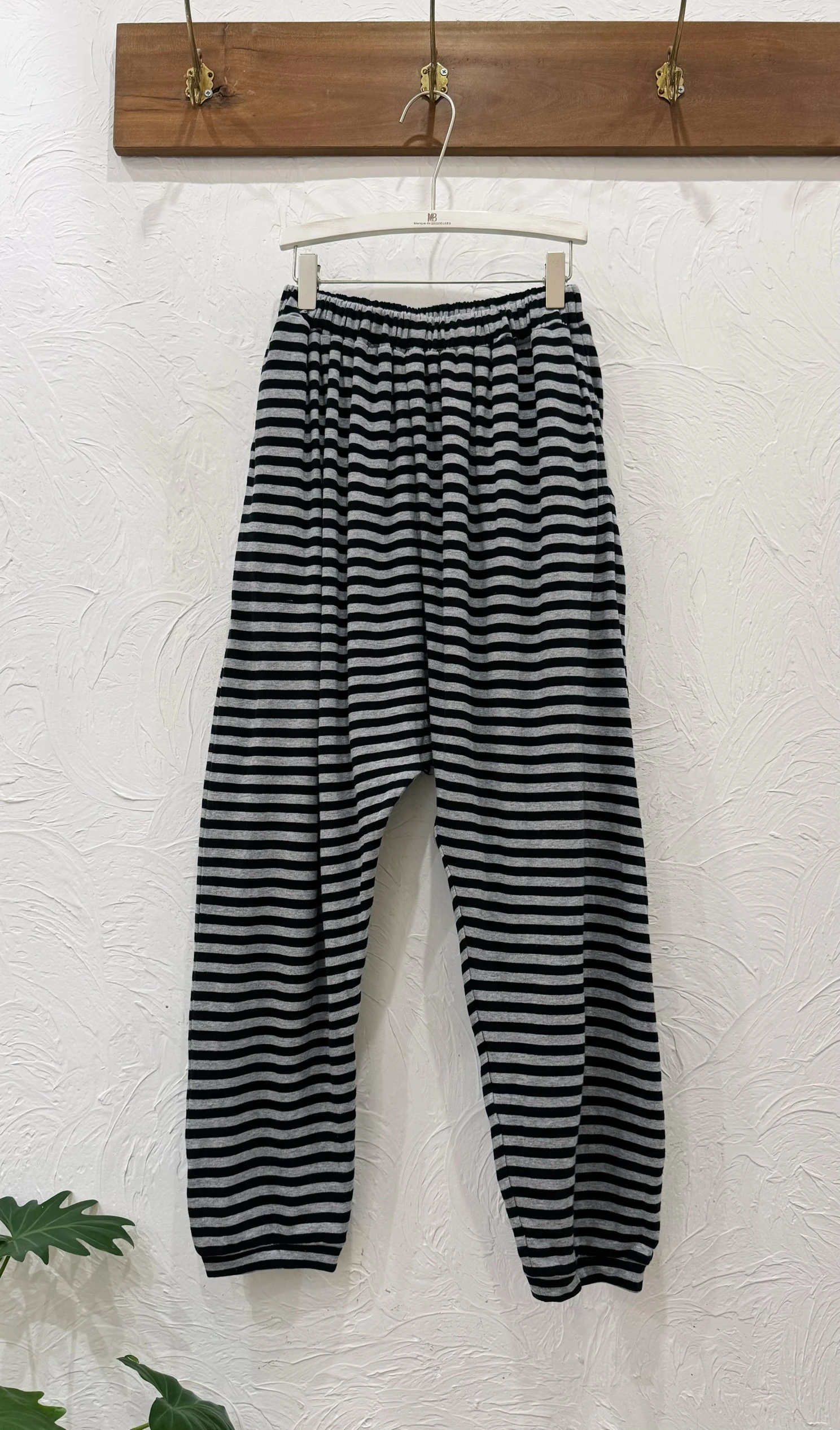 ウェイドコットンカジュアルパンツ、ルーズストライプウエスト66、2025年秋、レディースハイウエストルーズフィット快適コットンパンツ