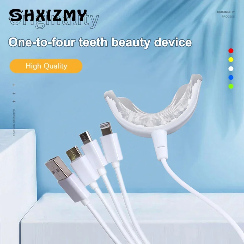 

1PCS 4in1 Teeth Whitening 16 Lights Timed Smart Led Portable USB Rechargeable Blue Light Oral Care Bleach Teeth Whitening