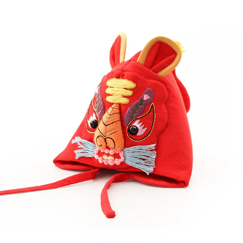 Diy Hand Embroidery Kit Traditional Chinese Tiger Head Hat Shoes Baby Prenatal Craft Newborn First Birthday Gift Optional Hoop